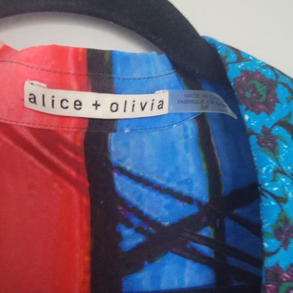 Alice and Olivia Colorful Graphic Long Sleeve blouse - Picture 2 of 4